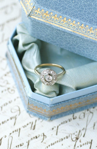 Bague 54.5 Bague Cible Art Déco Diamants 0,70 Ct 58 Facettes