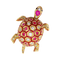 Broche Broche vintage, "Tortue", or jaune, émail, rubis. 58 Facettes 34164
