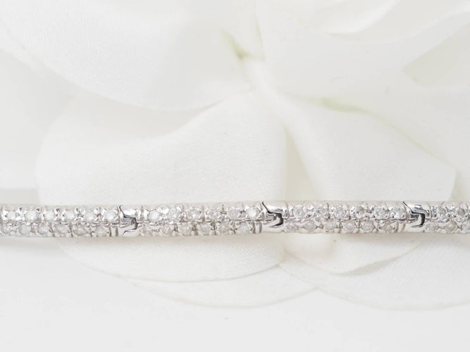 Bracelet Bracelet rivière en or blanc et diamants 1.10cts 58 Facettes 30765