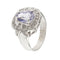 Bague 57 Bague or blanc saphir et diamants 58 Facettes 25684