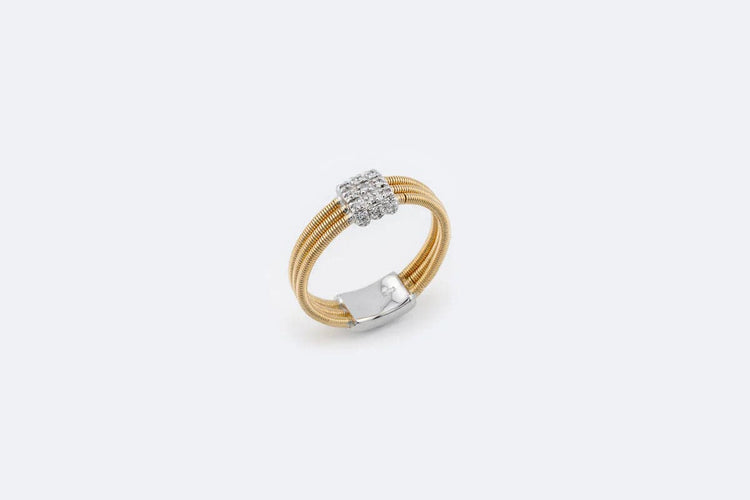 Bague Anello tubogas oro bianco e oro giallo con diamanti 58 Facettes