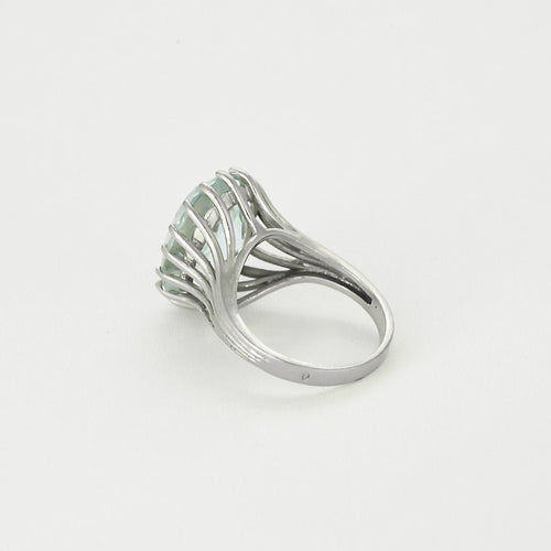 Bague 52 Bague en Or blanc 18k Aquamarine 58 Facettes CHA5651