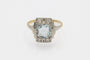 Bague Bague Art Deco avec aigue-marine et diamants en platine et or jaune 58 Facettes 11591