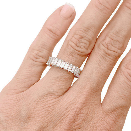 Bague 54 Alliance tour complet, diamants baguettes. 58 Facettes 34755