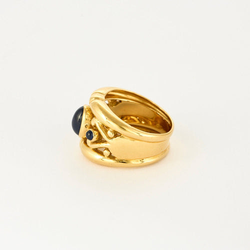 Bague 56 Bague jonc or jaune et saphir 58 Facettes SAI0527