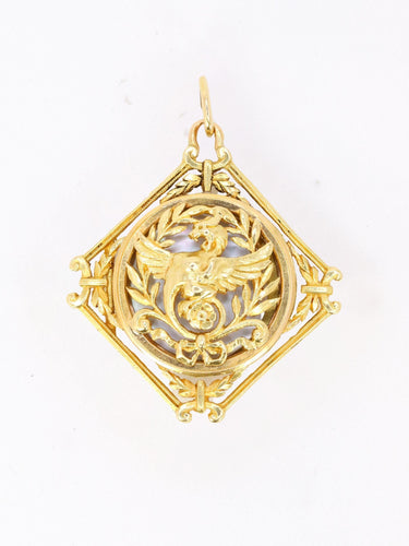 Pendentif Pendentif Chimère Art Nouveau or jaune nacre 58 Facettes 1149.2