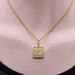 Pendentif 14K Gold Egyptian Revival Hieroglyph Square Ingot Charm or Pendant 58 Facettes