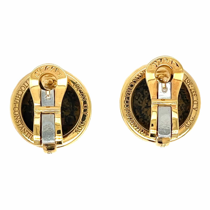 Boucles d'oreilles BULGARI - Boucles d'oreilles certifiées Monete Gold Rare Ancient Coin 58 Facettes