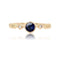 Bague 54 Anneau or jaune saphir diamants 58 Facettes CV139