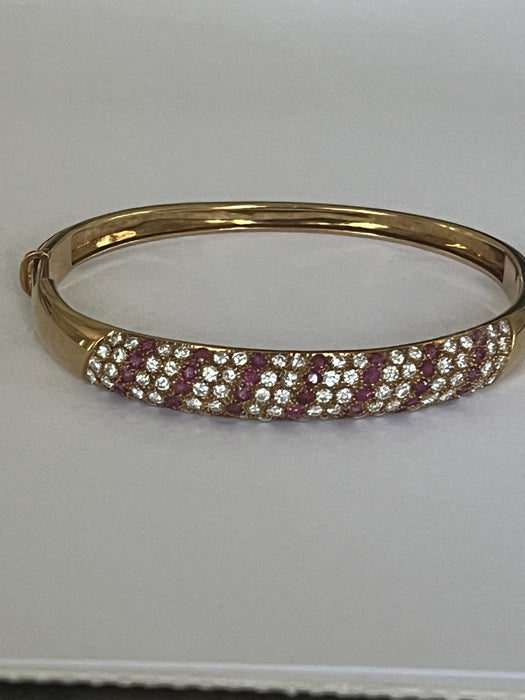 Bracelet Bracelet Jonc Or Jaune Diamants Rubis 58 Facettes 5470