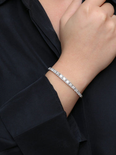 Bracelet Bracelet ligne diamants or blanc platine 58 Facettes J437