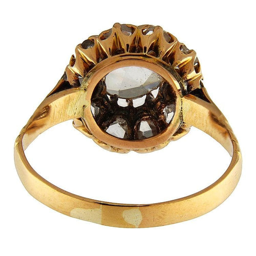 Bague 59 Bague en or jaune ornée de roses en diamants 58 Facettes G3859