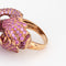 Bague 49 Bague Flamant Rose Double Or Rose et Saphir Rose 58 Facettes G13981