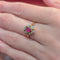 Bague 54 Bague Marguerite Or Jaune diamants et rubis 58 Facettes 32293