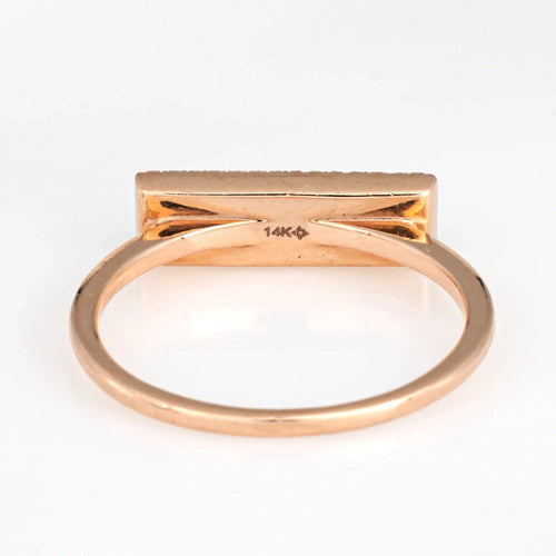 Bague 54 Bague en or rose 14 carats avec opale et diamant East West 58 Facettes G13852