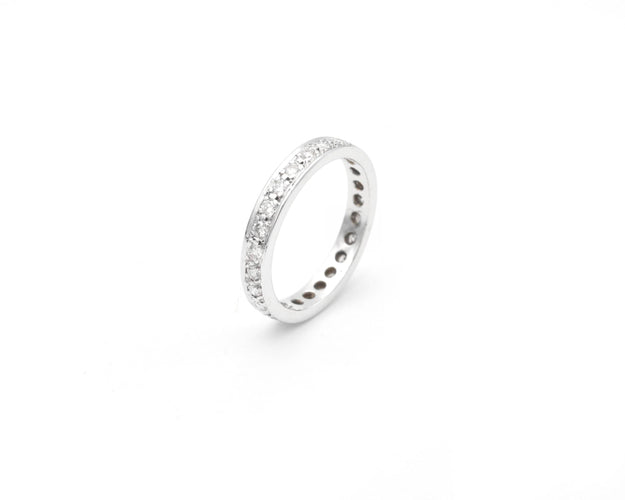 Bague Bague éternité en or blanc avec diamants 0,75 ct 58 Facettes