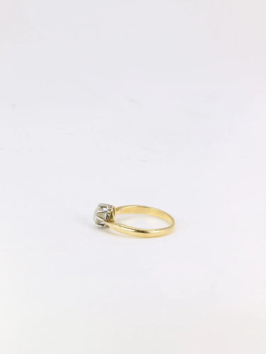 Bague 50 Solitaire or platine diamant taille ancienne 0.7ct 58 Facettes J218BIS