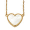Collier Van Cleef & Arpels - Collier Lucky Alhambra Heart or jaune - nacre blanche 58 Facettes vca-n-yg-hrt-mop