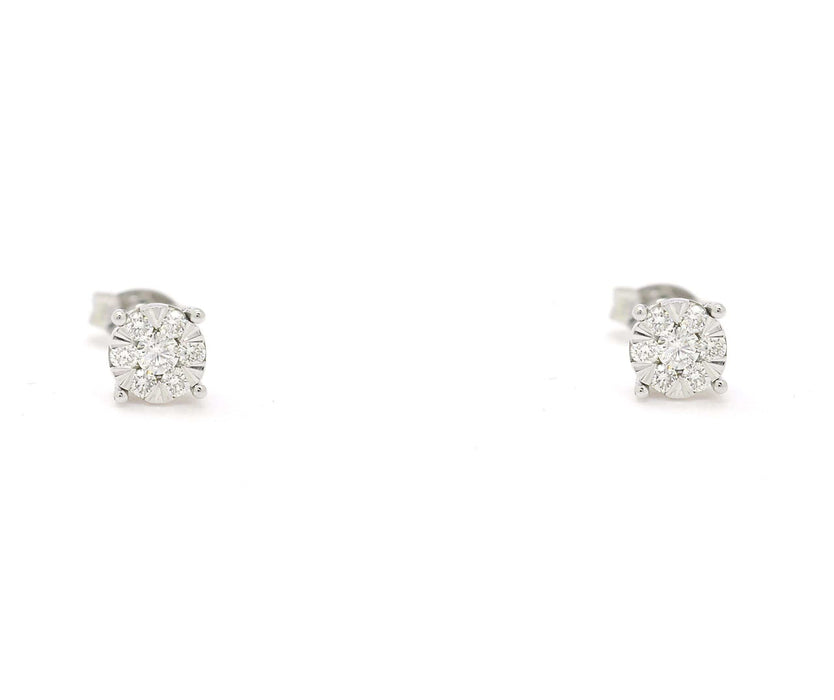 Boucles d'oreilles Boucles d'oreilles en or blanc avec diamants 0,19 ct 58 Facettes