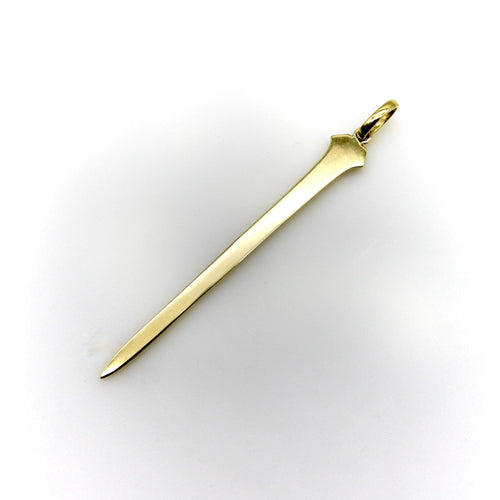 Pendentif Pendentif clou porte-bonheur gravé or diamants 58 Facettes