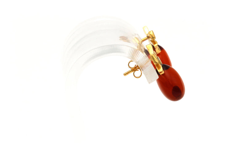 Boucles d'oreilles Boucles d'oreilles contemporaines en or jaune serties d'agates et de diamants 58 Facettes 20543