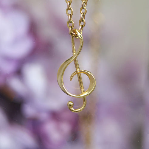 Pendentif Pendentif or jaune clé de sol 58 Facettes 24-331D