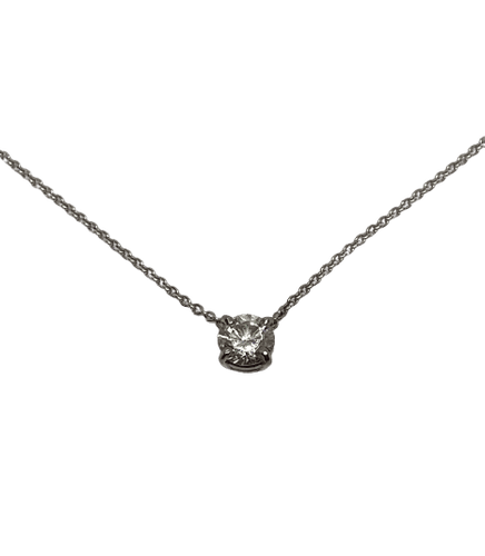 Collier Collier solitaire diamant naturel 1 carat en or blanc 750/1000 58 Facettes