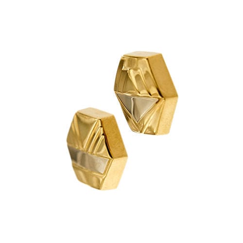 Boutons de manchette Deux boutons de manchette en or avec cache-bouton 58 Facettes 37572