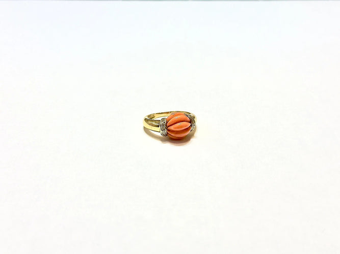 Bague Petite bague corail boule 58 Facettes