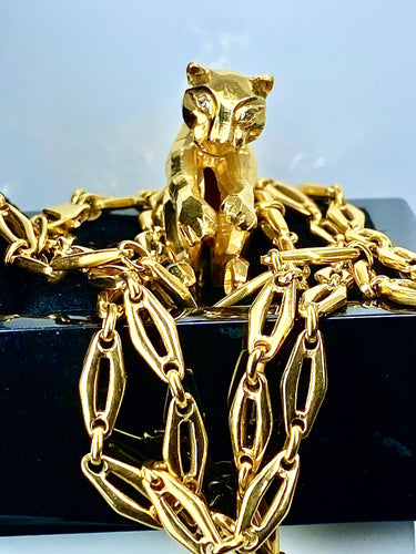 Collier Cartier - Collier « C de Cartier » et pendentif panthère de Cartier, or jaune et diamants 58 Facettes AB435