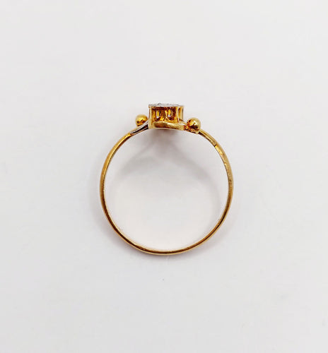 Bague 53 Bague toi et moi antique en or 18k et diamants taille roses 58 Facettes A06393