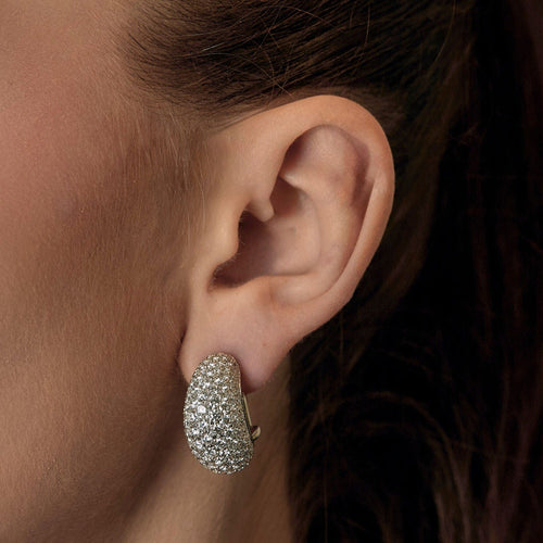 Boucles d'oreilles Paire de Demi-Créoles en or blanc et diamants 58 Facettes RAM3261X2