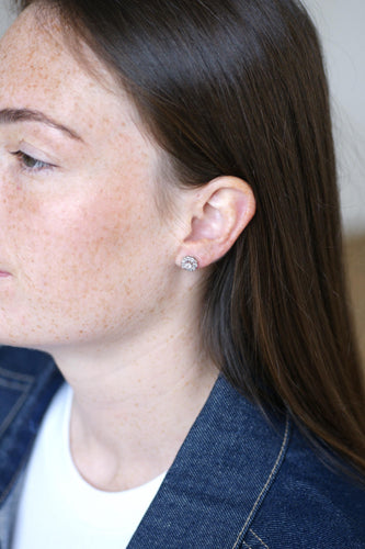 Boucles d'oreilles Boucles d'oreilles Marguerite or rose, diamants 58 Facettes