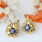 Boucles d'oreilles Boucles d'oreilles noeud saphirs diamants or jaune 58 Facettes 24-332B