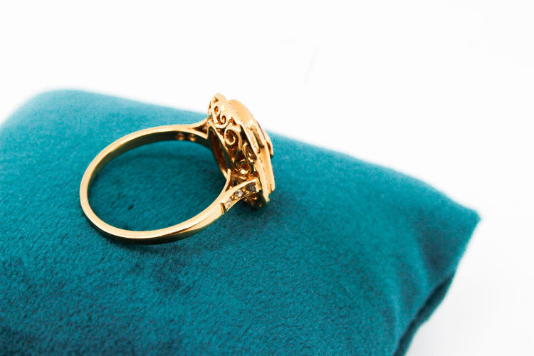 Bague 54 Bague or jaune, rubis et diamants 58 Facettes 240344