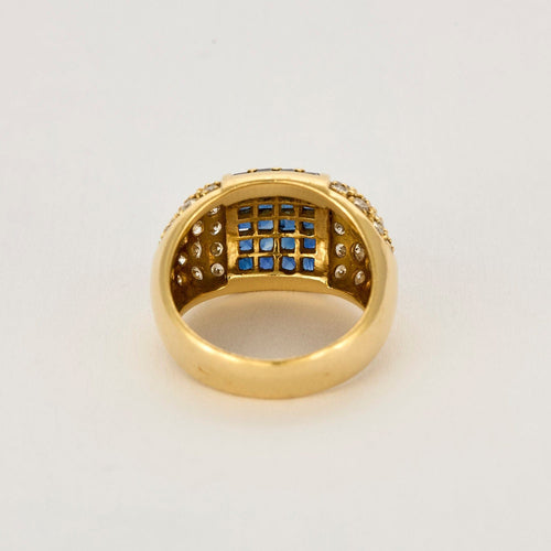 Bague 54 Bague boule or jaune, saphir et diamants 58 Facettes RAM28445