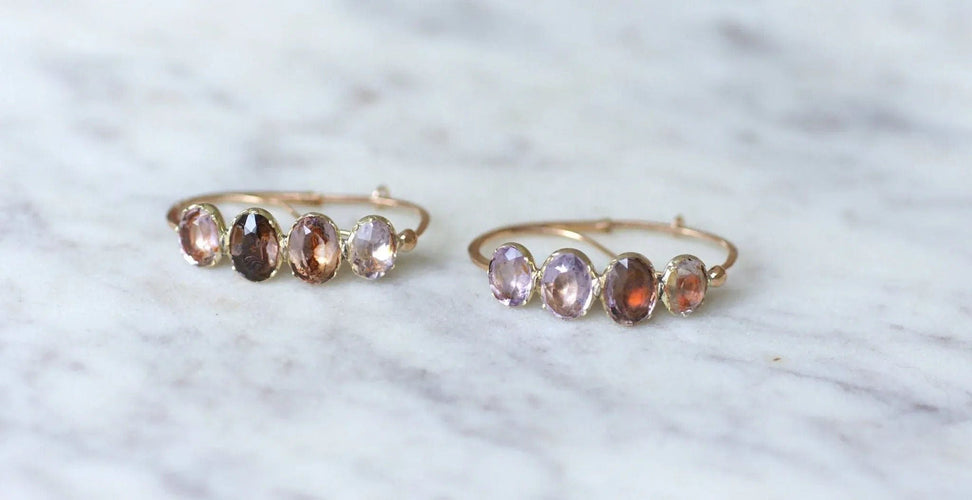 Boucles d'oreilles Boucles d'oreilles poissardes améthyste 58 Facettes