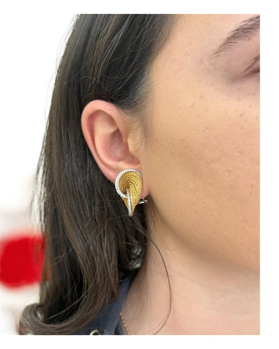 Boucles d'oreilles Boucles d'oreilles à clip en or et diamants Harpo's Italia 58 Facettes