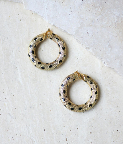 Boucles d'oreilles FRED - Boucles d'oreilles Pattes de Panthère en or jaune et émail noir 58 Facettes