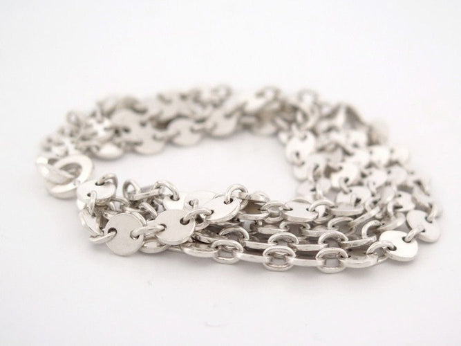 Bracelet bracelet HERMES confettis 5 rangs en argent massif 58 Facettes 259933