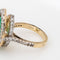 Bague 56 Bague vintage en or jaune 14 carats avec diamants et émeraude de 8,45 ct, taille poire 58 Facettes G13927
