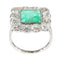 Bague 52 Grâce géométrique : une bague Art déco vintage avec émeraude et diamants 58 Facettes 24110-0131