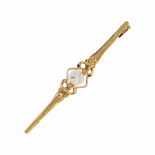 Broche Broche barrette or jaune perle de culture 58 Facettes CVBR70