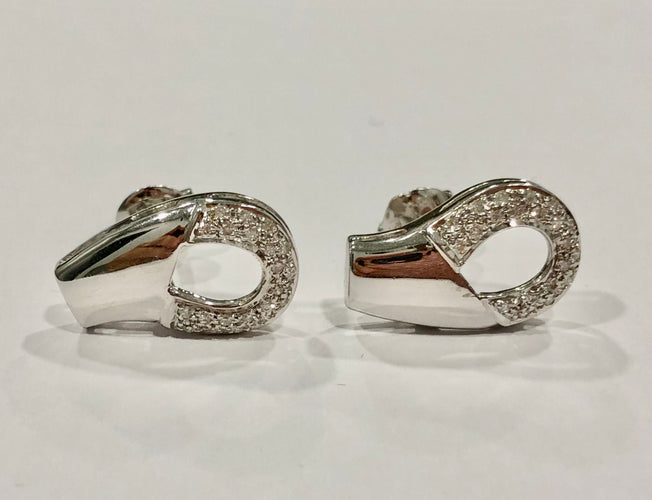 Boucles d'oreilles Boucles d’oreilles or blanc et diamants 58 Facettes