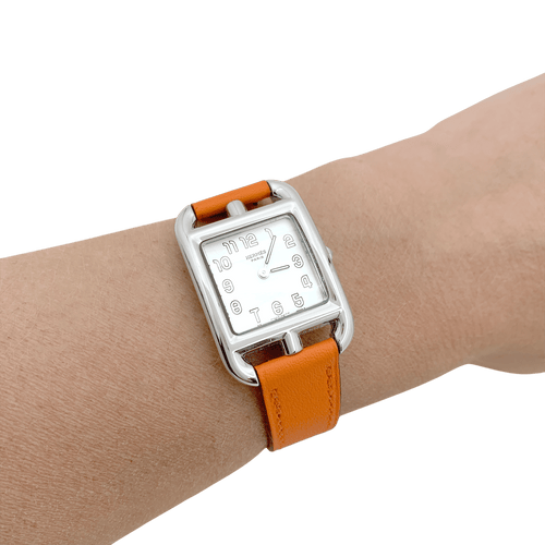 Montre Montre Hermès, "Cape Cod", acier sur cuir. 58 Facettes 34298