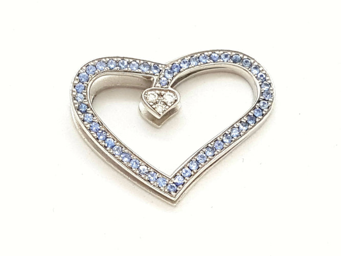 Pendentif Van der Bauwede Pendentif Coeur Argent Diamant 58 Facettes 00042GD