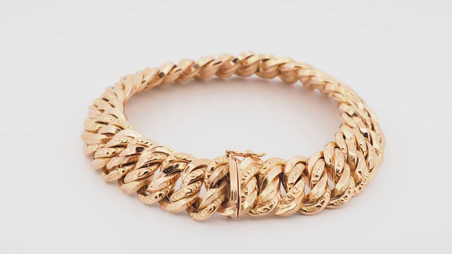 Vintage-Armband Kettenglied amerikanisch aus Roségold 