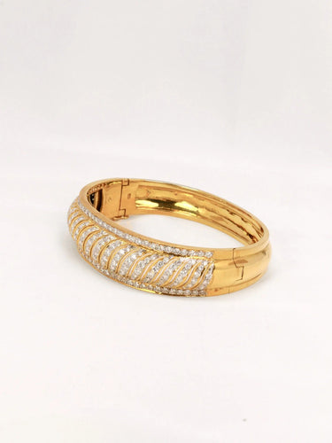 Bracelet Bracelet jonc or jaune diamants 5 ct 58 Facettes J404