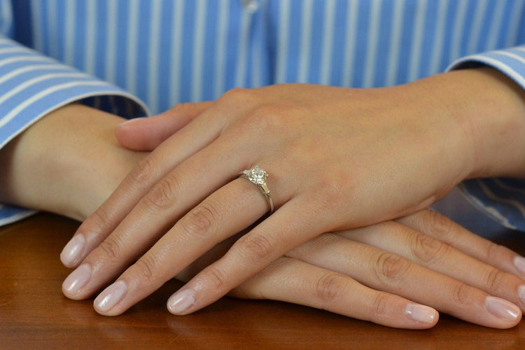 Bague 53 Bague diamant de 1,14cts F/VVS2 58 Facettes 27359-27378