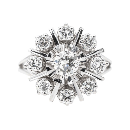 Bague 55.5 Bague Marguerite Or blanc Diamant 58 Facettes 3447716CN